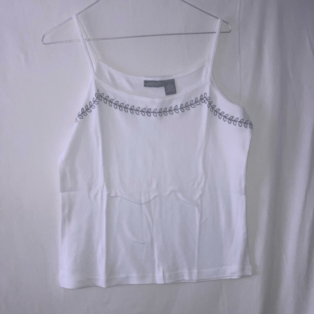 White Embroidered Women's Top